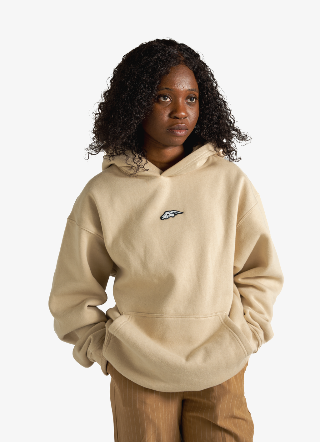 Nike mini swoosh oatmeal hoodie sales